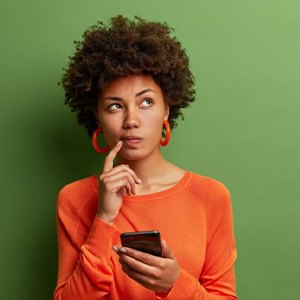 Lady thinks something over